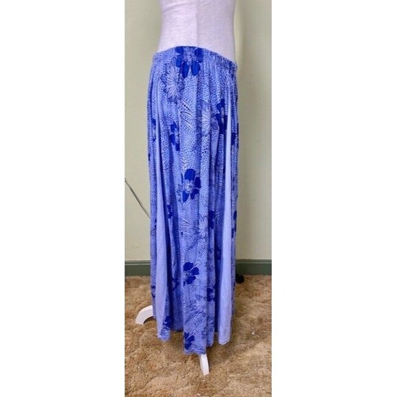 Vintage Prairie Cotton Women's Size M Blue Floral Bohemian Cottage Maxi Skirt - Picture 4 of 6